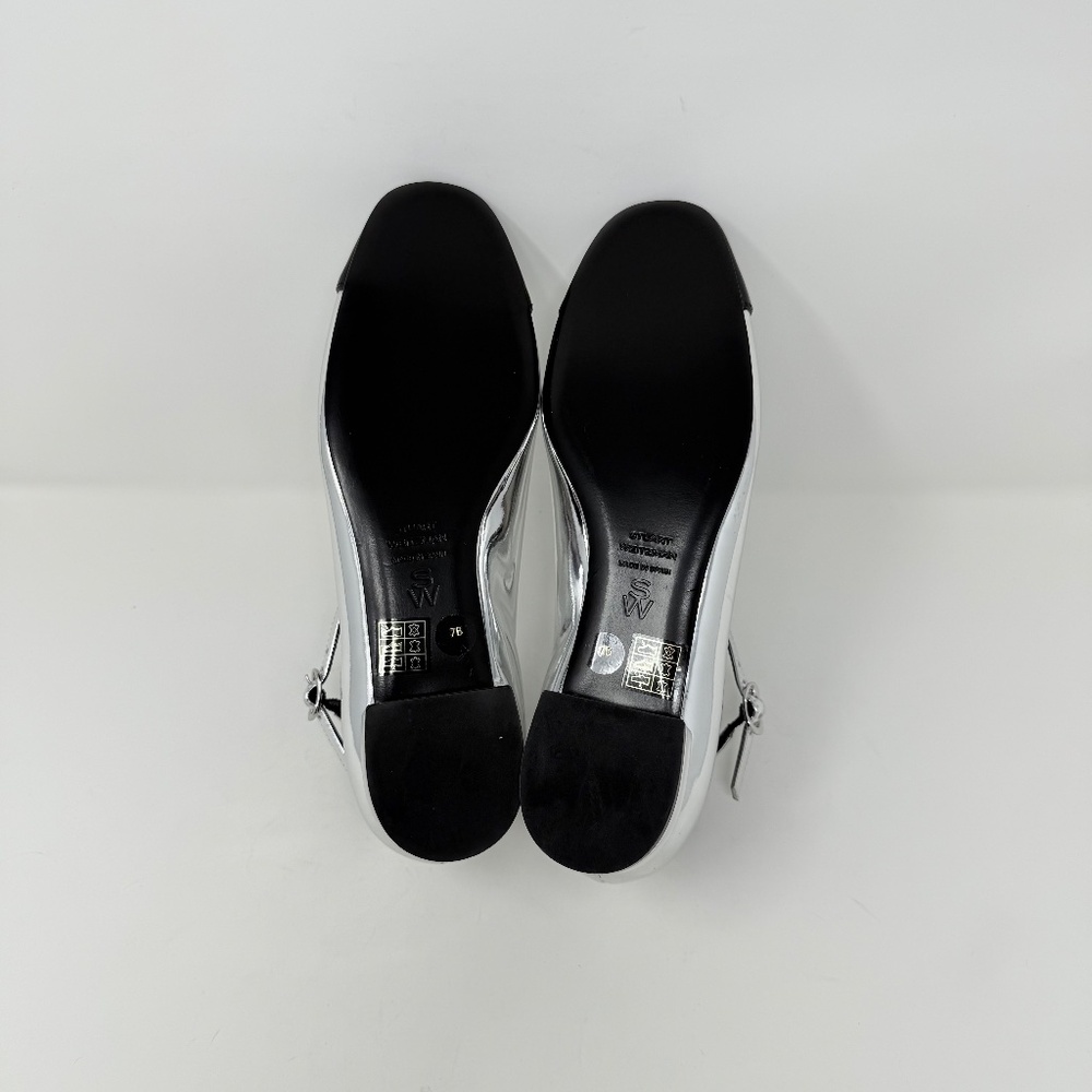 New Stuart Weitzman Eden Cross Strap Ballet Flat Sz 7 - Picture 11 of 12